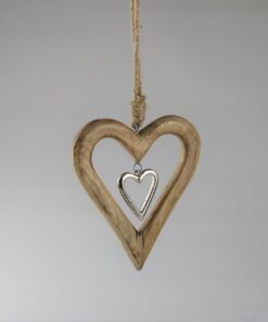 ΚΡΕΜΑΣΤΗ ΞΥΛΙΝΗ ΚΑΡΔΙΑ ΜΕ ΔΕΥΤΕΡΗ ΜΕΤΑΛΛΙΚΗ ΚΑΡΔΙΑ ΜΕΣΑ