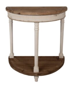 ΞΥΛΙΝΗ ΗΜΙΚΥΚΛΙΚΗ ΚΟΝΣΟΛΑ ΑΝΤΙΚΕ ΚΡΕΜ/ ΦΥΣΙΚΟ ΞΥΛΟ