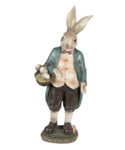 ΛΑΓΟΣ ΜΕ ΜΠΕΖ/ΠΡΑΣΙΝΗ ΕΝΔΥΜΑΣΙΑ ΠΟΥ ΚΡΑΤΑΕΙ ΚΑΛΑΘΙ ΜΕ ΑΥΓΑ