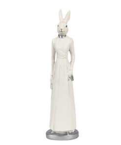 ΔΙΑΚΟΣΜΗΤΙΚΗ ΦΙΓΟΥΡΑ ΛΕΥΚΗ ΛΑΓΟΥΔΙΝΑ ΜΕ ΑΣΗΜΙ ΛΕΠΤΟΜΕΡΕΙΕΣ