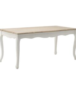 ΞΥΛΙΝΟ ΤΡΑΠΕΖΙ ΜΕ ΦΥΣΙΚΟ ΚΑΠΑΚΙ ΚΑΙ ΛΕΥΚΑ ΠΟΔΙΑ