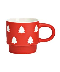 ΠΟΡΣΕΛΑΝΙΝΗ ΚΟΥΠΑ ΜΑΤ ΚΟΚΚΙΝΟ ΜΕ ΣΧΕΔΙΟ ΛΕΥΚΑ ΔΕΝΤΡΑΚΙΑ