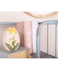 ΔΙΑΚΟΣΜΗΤΙΚΟ ΑΥΓΟ ΜΠΕΖ RATTAN ΜΕ ΚΙΤΡΙΝΑ ΤΡΙΣΔΙΑΣΤΑΤΑ ΛΟΥΛΟΥΔΙΑ