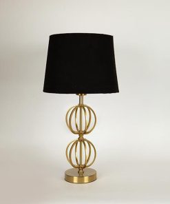 ΕΠΙΤΡΑΠΕΖΙΑ ΛΑΜΠΑ ΜΕ ΒΑΣΗ ΑΠΟ ΜΕΤΑΛΛΙΚΟΥΣ ΧΡΥΣΟΥΣ ΔΑΚΤΥΛΙΟΥΣ ΚΑΙ ΜΑΥΡΟ ΚΑΠΕΛΟ