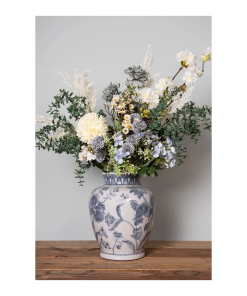 ΛΕΥΚΟ ΚΕΡΑΜΙΚΟ ΒΑΖΟ ΜΕ ΣΙΕΛ ΑΝΘΗ