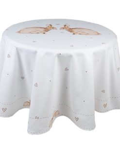 ΤΡΑΠΕΖΟΜΑΝΤΗΛΟ ΡΟΤΟΝΤΑ ΛΕΥΚΟ ΜΕ ΚΑΦΕ ΛΑΓΟΥΔΑΚΙΑ