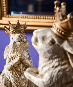 ΔΙΑΚΟΣΜΗΤΙΚΗ ΦΙΓΟΥΡΑ ΛΑΓΟΥΔΑΚΙ ΜΕ ΚΟΡΩΝΑ ΚΡΕΜ/ΡΟΖ/ΧΡΥΣΟ